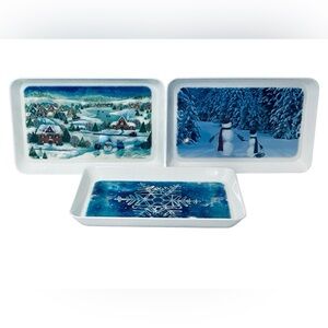 🍄 Peek Freans Winter Themed Decorative Trays - 3pc